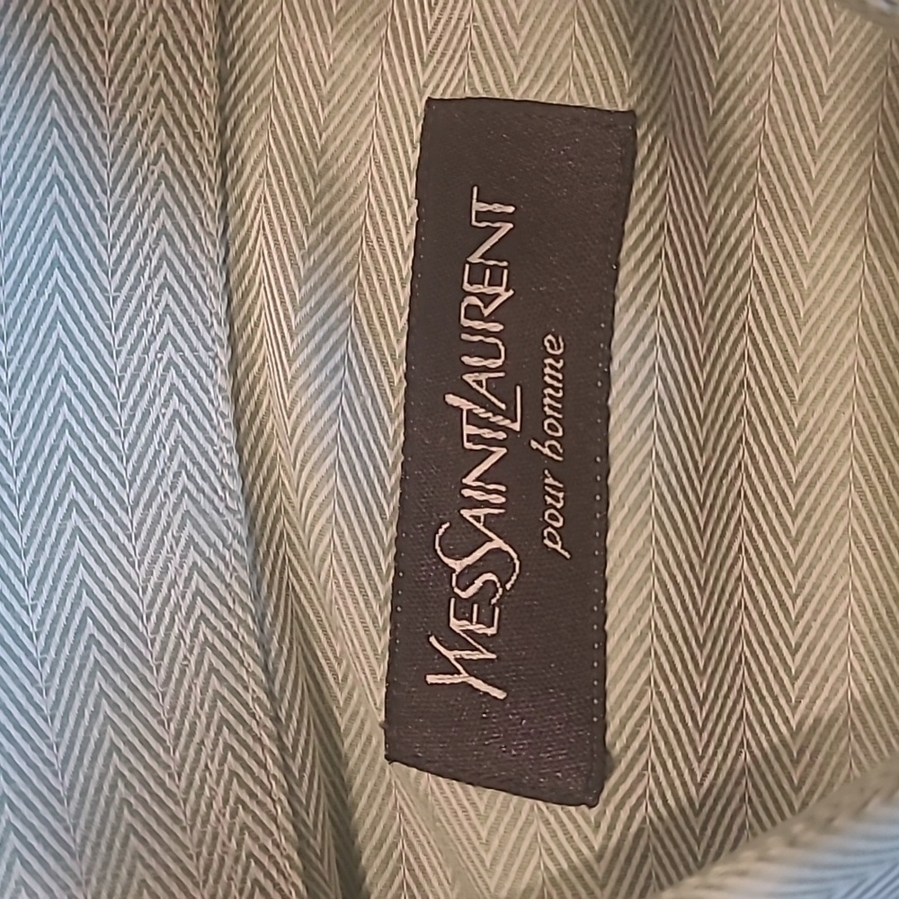 Ysl Herringbone Pattern Button Down Shirt With Lo… - image 6
